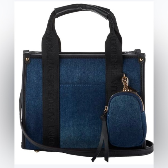 Adrienne Vittadini Handbags - NWT ADRIENNE VIDATINNI DENIM MINI TOTE W/ REMOVABLE POUCH